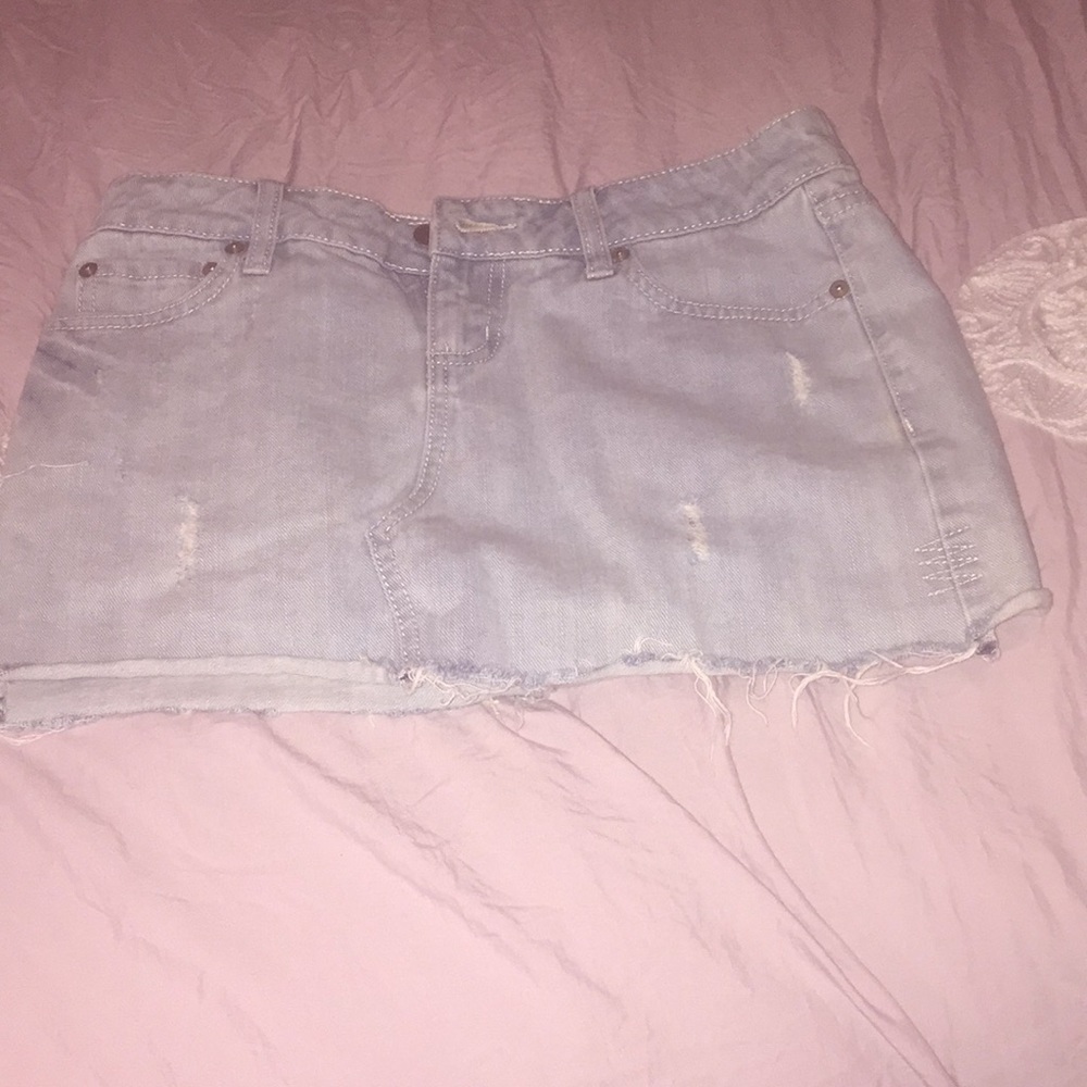 Jean Skirt with Rips